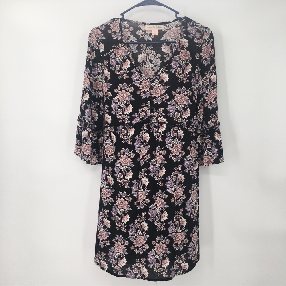 Black & Purple Floral Dress